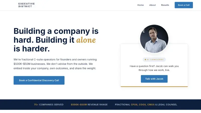 The opening of Executive District's website